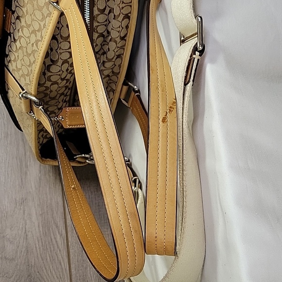 Vintage Coach Signature Canvas/Leather Crossbody Diaper Bag - Picture 6 of 16